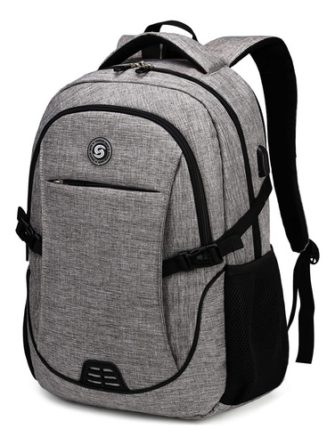 Mochila Gris Para Computadora Portatil Hasta 15.6 Pulgadas