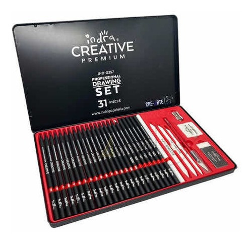 Set De Dibujo Profesional Indra Creative Premium 31 Piezas