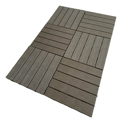 Kit 75 Decks Madeira Plástico Encaixe Modular Piscina Sacada