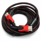 Cable Mallado Negro Con Rojo Hdmi X 20metros