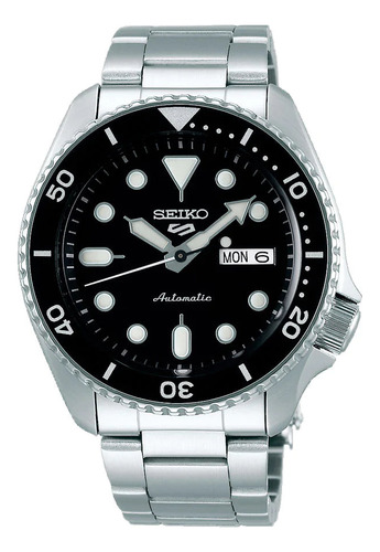 Reloj Seiko Original Bisel Negro De Hombre Automatico Nuevo