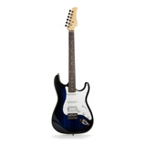 Guitarra Eléctrica Femmto Stratocaster Eg001 De Aliso 2020 Azul Y Negra Brillante Con Diapasón De Mdf