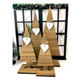 Kit 04 Arvores Decorativas De Natal - Mdf 6mm 