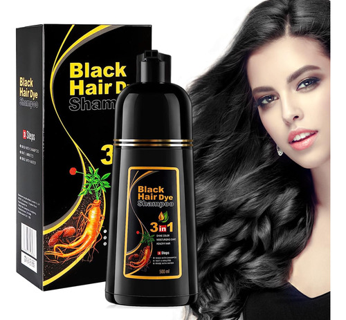 Laikete Champu De Tinte Para El Cabello Negro 3 En 1 Para Co