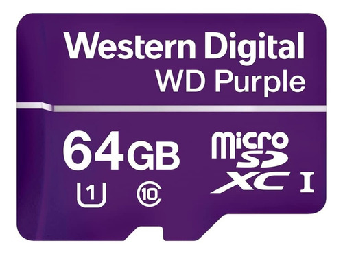 Cartão De Memória 64gb Micro Sd Wd Purple P/ Cftv Segurança