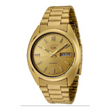 Relógio Seiko Automático Plaque Ouro Fundo Dourado Snxs80k