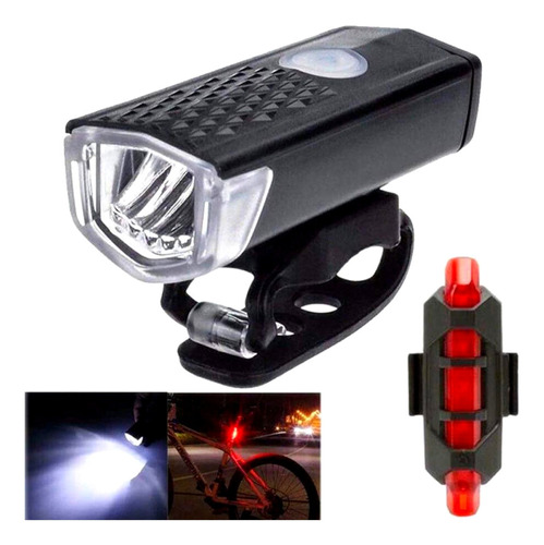 Kit Farol Bike Recarregável Usb Iluminação Noturna Promoção