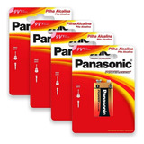 9v Bateria Alcalina Panasonic Kit C/4 Pilha 9v Original