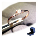 Anillo Compromiso Plata 925 Chapado En Oro 18k 0.3 Ct