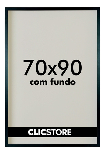 Moldura 70x90 Com Fundo Impressão Retrato Fotografia Quadro Cor Preto