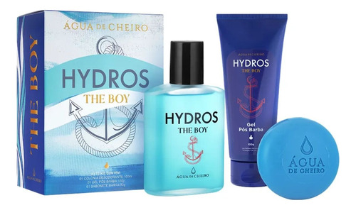 Kit Hydros The Boy Perfume 100ml + Gel Pós Barba 100g + Sabonete Barra 90g Água De Cheiro Lançamento