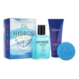 Kit Hydros The Boy Perfume 100ml + Gel Pós Barba 100g + Sabonete Barra 90g Água De Cheiro Lançamento