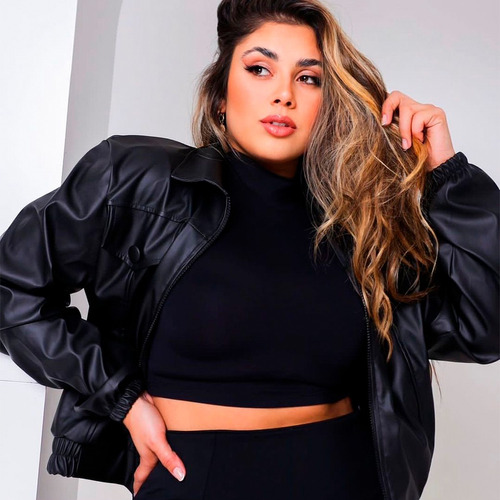 Jaqueta Feminina Courofake Casaco Bomber Moda Blogueira Plus