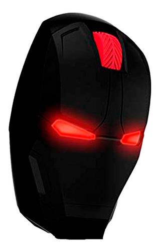 Mouse Iron Man Negro Gamer Alambrico