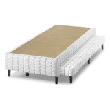 Cama Box Base C/auxiliar Solteiro Bordado Branco (88x25)anj