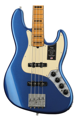 Fender American Ultra Jazz Bass, Cobra Blue, Diapasón De A.