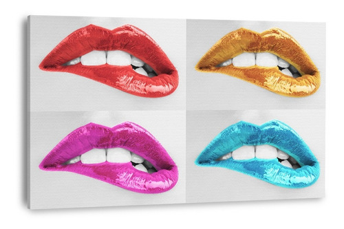 Cuadro Decorativo Impresión Canvas  Labios Pop