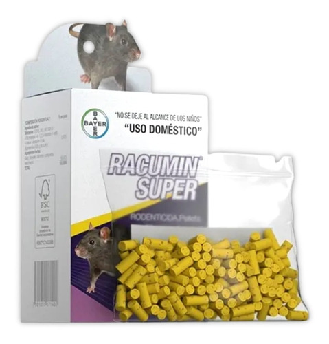 Veneno Cebo Para Ratas Mata Ratones Racumin Super 60gr Bayer