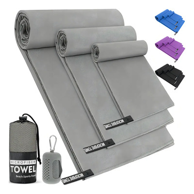 Toallas Microfibra Secado Rápido 4 Gris Para Baño Playa Gym Lonk | MercadoLibre
