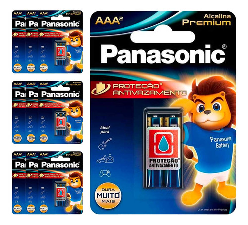 20 Pilhas Alcalinas Premium Aaa Panasonic (10 Cart)