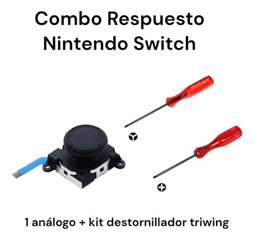 1 Joystick Análogo Negro Joycon +kit Destornillador Switch