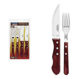 Set 4 Cubiertos Asado Jumbo Tramontina Polywood Samihome