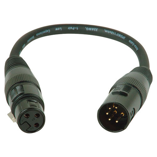 Cable Xlr Macho 5 Pines A Xlr Hembra 3 Pines De 6 Metros