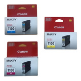 Kit De 3 Tintas Canon Pgi 1100 Cyan,yellow,magenta Original