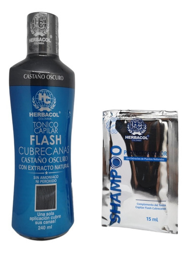 Tonico Capilar Flash Cubre Canas Castaño - mL a $82