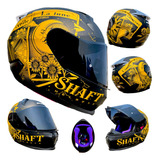 Casco Para Moto Shaft Tarot Dorado Sol Luna Ece Certificado