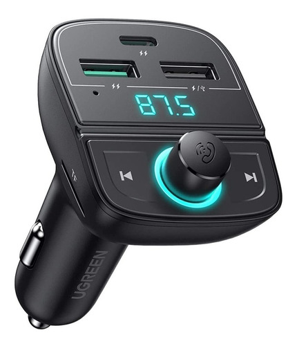 Cargador De Auto Bluetooth Mp3 Transmisor Fm 2× Usb / Ugreen