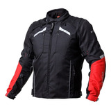 Campera Moto Cordura Hombre Ls2 Serra Negro Rojo Proteccion