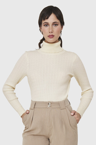 Sweater Tipo Cadenetas Blanco Invierno Nicopoly