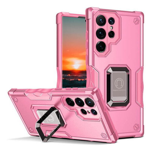 Funda De Teléfono Rosa Con Soporte De Anillo For A54