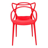 Cadeira De Jantar Top Chairs Top Chairs Allegra, Estrutura De Cor  Vermelho, 6 Unidades