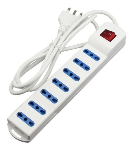 Alargador Zapatilla Con Switch 7 Posiciones 2 Metros/ 9001 Color Blanco