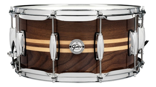 Gretsch Walnut W/ Maple Inlays 14x6,5 Redoblante S1-6514w-mi Color Del Casco Marrón Oscuro