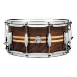 Gretsch Walnut W/ Maple Inlays 14x6,5 Redoblante S1-6514w-mi Color Del Casco Marrón Oscuro