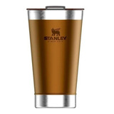 Copo Térmico De Cerveja Inox Com Tampa Dourado 473ml Stanley