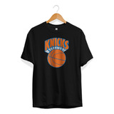 Remera Basket Nba New York Knicks Negra Logo Vintage