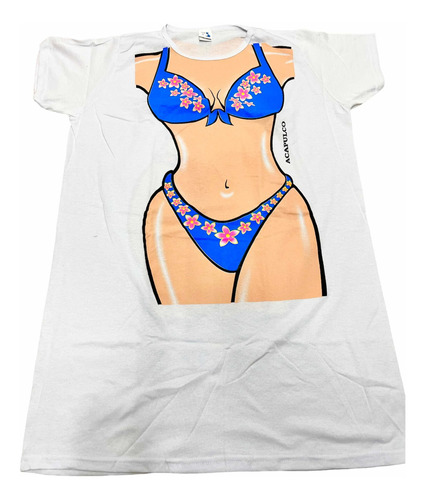Camiseta Estampada Bikini Cuerpo Traje De Baño