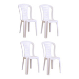 Silla Plastica Reforzada Apilable Reina Pack 4