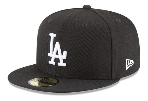 New Era Gorra L A Dodgers Black Wh Mlb 59fifty Visera Plana