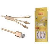 Cable Cargador Usb 3en1 Tipo C+ Micro Usb + Ios