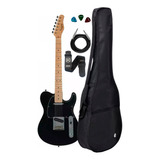 Kit Guitarra Tagima Telecaster T550 Preta Kit Capa Cabo Full