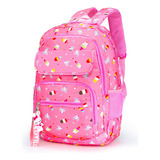 Mochila Infantil Escolar De Costas Menino Menina Coelho Top Cor Rosa