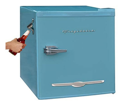 Refrigerador Retro Azul De 45.3 Litros Con Abrebotellas Late