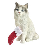 Sandicast Bicolor Ragdoll Gato Con Medias Navidad Ornamento