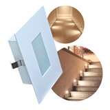 Balizador Escada Caixinha 4x2cm Com Vidro Alumínio G-9