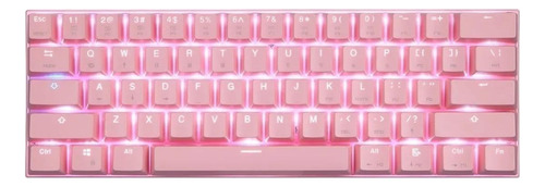 Teclado Gamer Bluetooth Motospeed Ck62 Qwerty Inglês Us Cor Rosa Com Luz Rgb